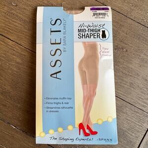 SPANX Assets Women's 5 (220lbs-265lbs) High Waist Mid Thigh Shaper Shorts Nude